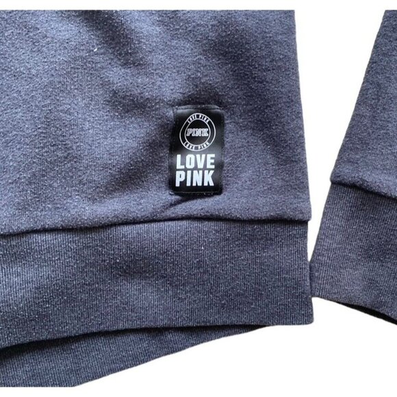 Victorias Secret PINK Grey & Blue Cowl Neck Pullover Sweater Size M Medium - Picture 3 of 8